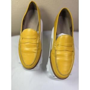 J. CREW Women's Ryan Penny Loafers in Leather Size US 8.5 Mustard Yellow